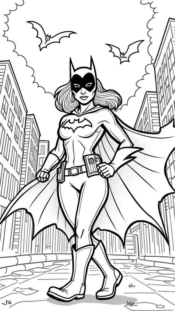 Página para colorear de Batgirl